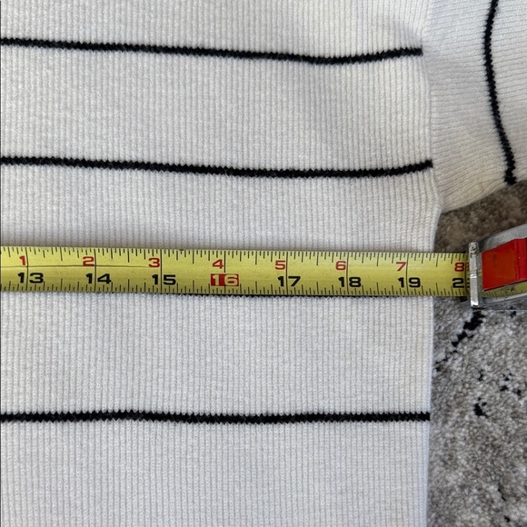 Apt. 9 Ivory/White and Black Striped Sweater - Picture 4 of 6